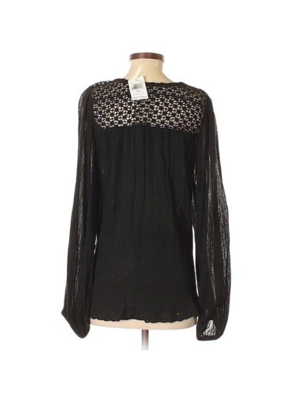 VTG NWT Jen’s Pirate Booty Black Lace Gauzy Top S | Boho Coquette Fairy Academia - Picture 5 of 6